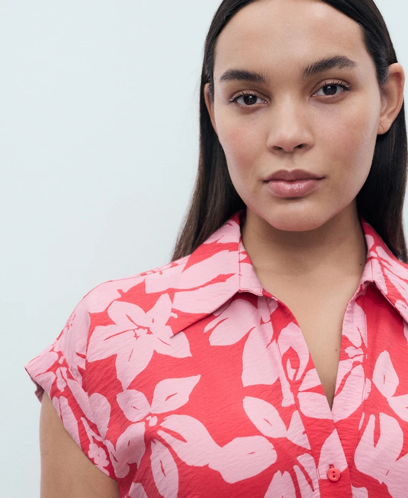 Mango Women's Floral Print Shirt Dress