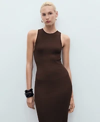 Mango Women's Halter-Neck Knitted Dress