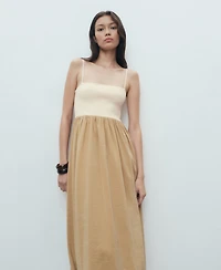 Mango Women's Combined Knitted Balloon Dress