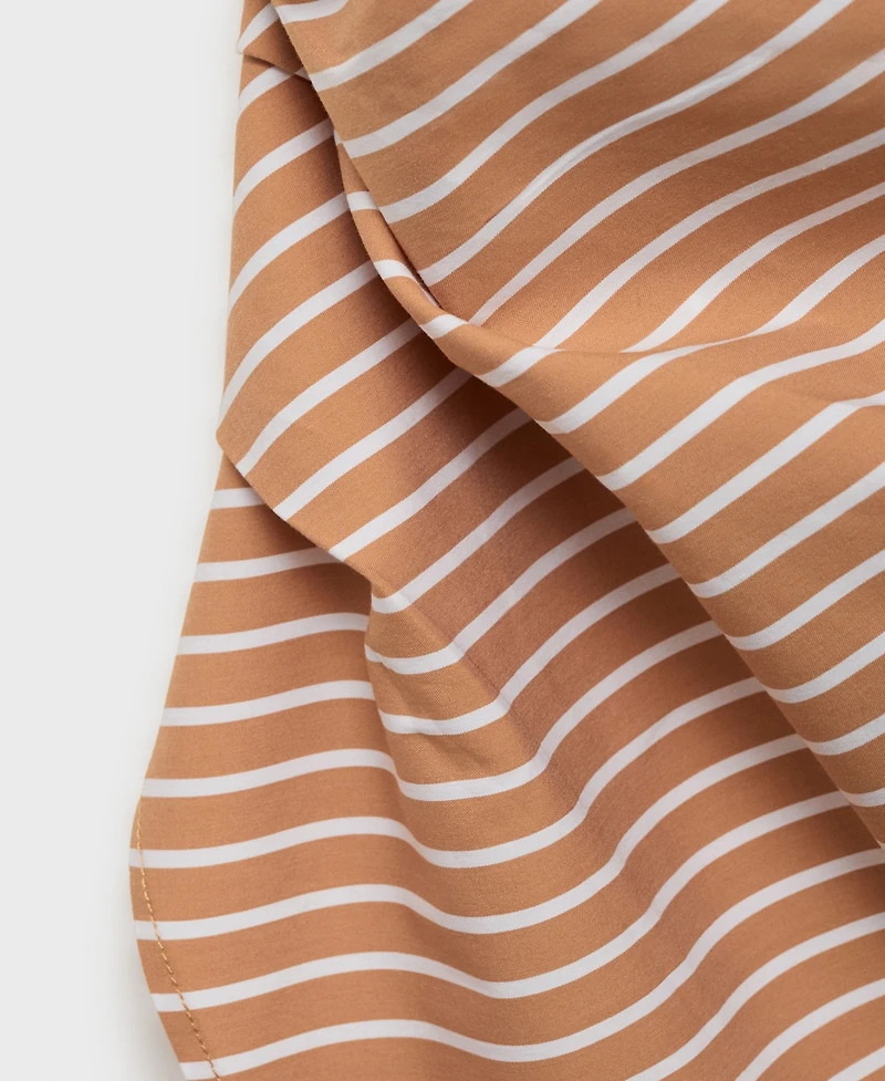 Mango Women's Asymmetrical Striped Cotton Top