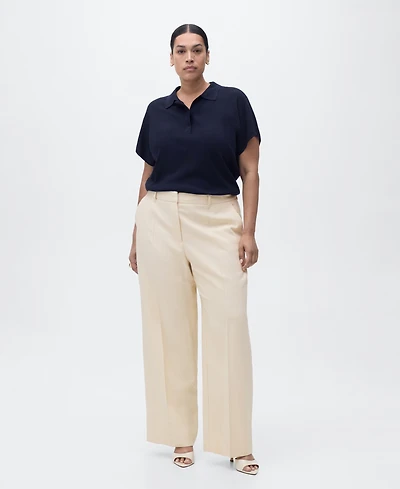Mango Women's Straight Mid-Rise Pants