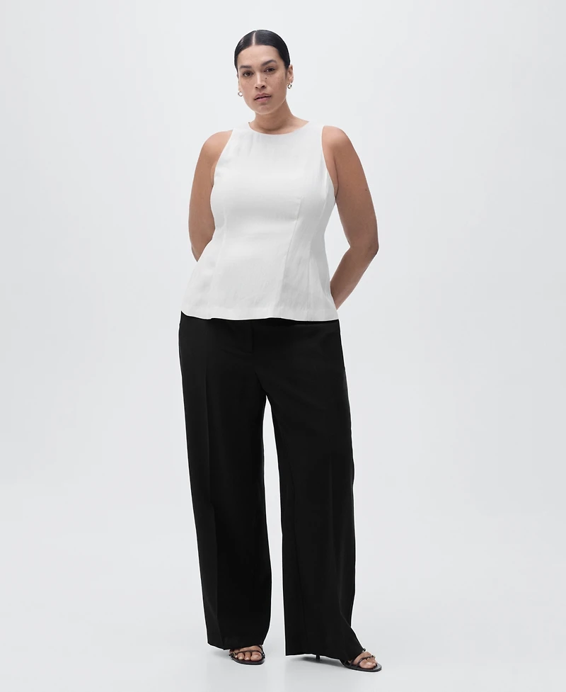 Mango Women's Straight Mid-Rise Pants