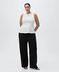Mango Women's Straight Mid-Rise Pants