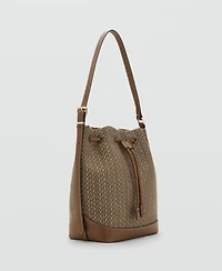 Mango Women's Printed Logo Bucket Bag
