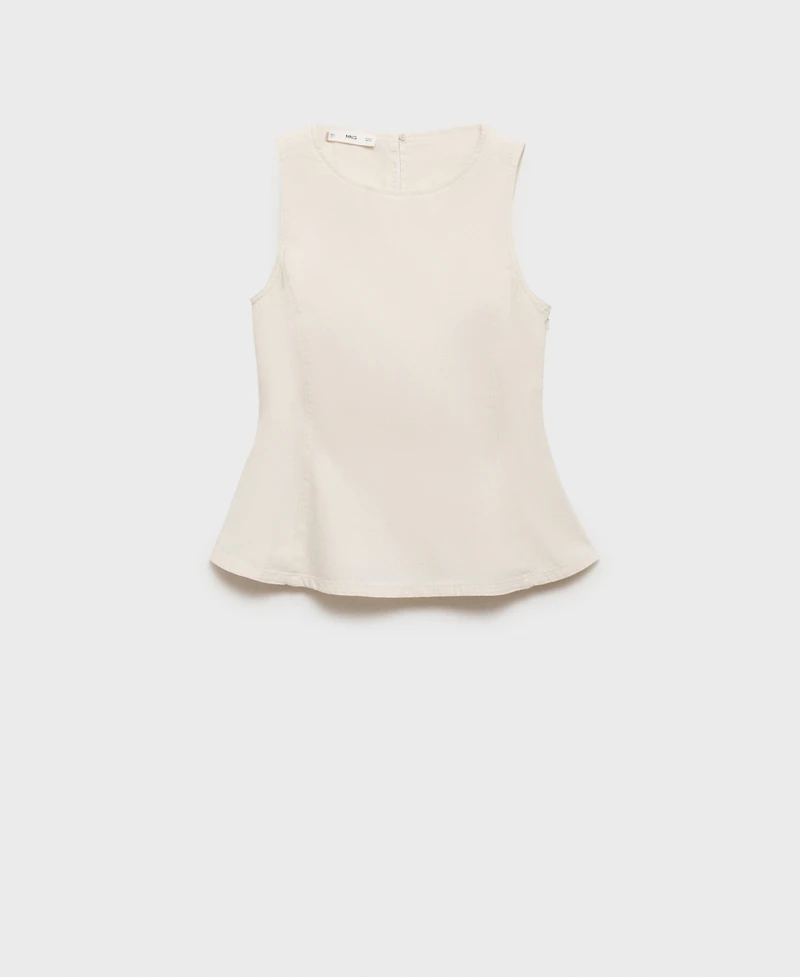 Mango Women's Flared Denim Top