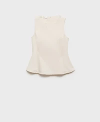 Mango Women's Flared Denim Top