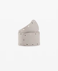 Mango Women's Eyelets Detail Leather Belt