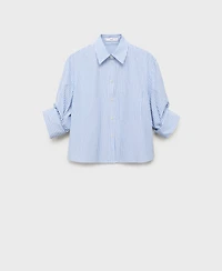Mango Women's Rhinestone Cropped Shirt