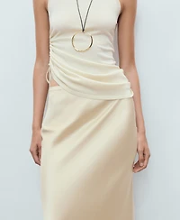 Mango Women's Midi Satin Skirt