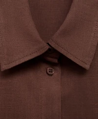 Mango Women's Linen Blend Straight Shirt