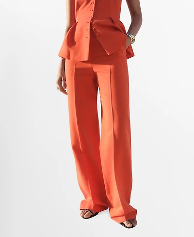 Mango Women's Straight Mid-Rise Suit Pants