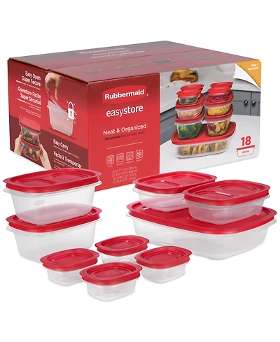Rubbermaid EasyStore Large Food Storage Containers with Lids, 18-Pc. Set