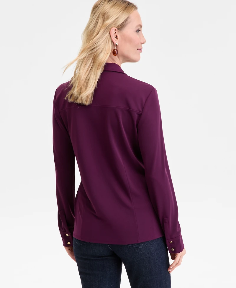 I.n.c. International Concepts Women's Knit Utility Shirt, Exclusively at Macy's