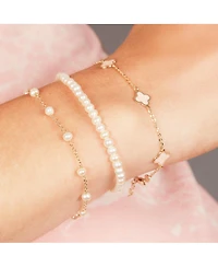 The Lovery Pearl Bead Chain Bracelet 14K Gold