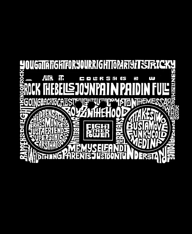 La Pop Art Plus Greatest Rap Hits Of The 1980's Word T-Shirt