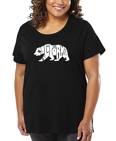 La Pop Art Plus California Bear Word T-Shirt