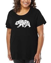 La Pop Art Plus California Bear Word T-Shirt