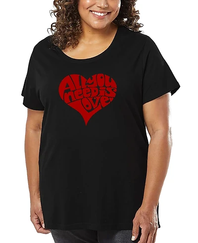 La Pop Art Plus All You Need Is Love Word T-Shirt