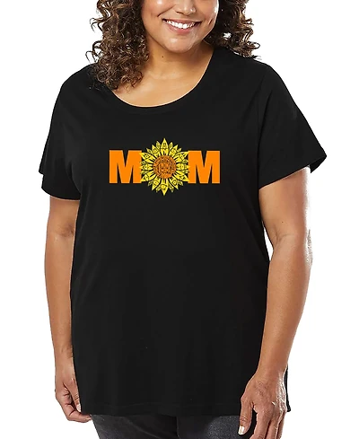La Pop Art Plus Mom Sunflower Word T-Shirt