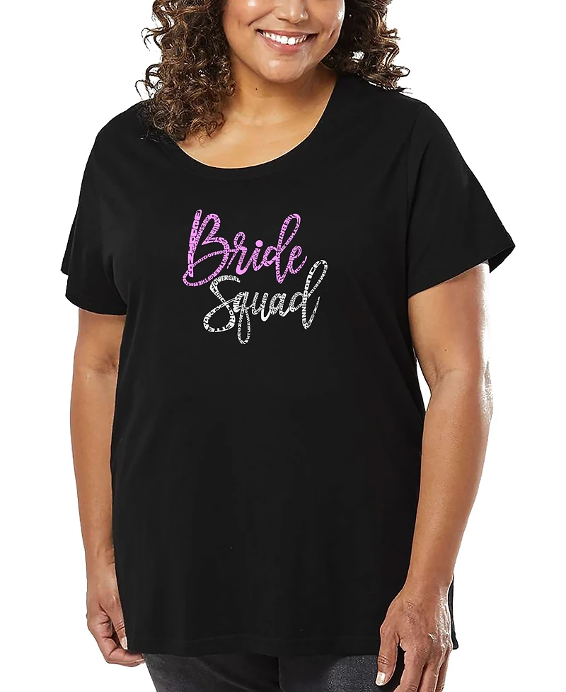 La Pop Art Plus Bride Squad Word T-Shirt