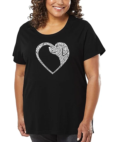 La Pop Art Plus Dog Heart Word T-Shirt