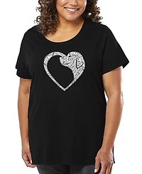 La Pop Art Plus Dog Heart Word T-Shirt