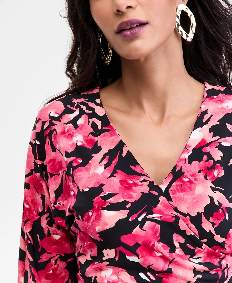 I.n.c. International Concepts Women's Surplice-Neck Dolman-Sleeve Top, Macy's Exclusive