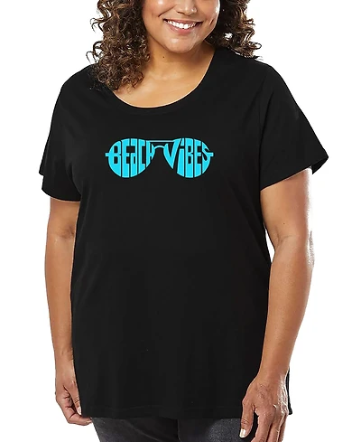 La Pop Art Plus Beach Vibes Word T-Shirt