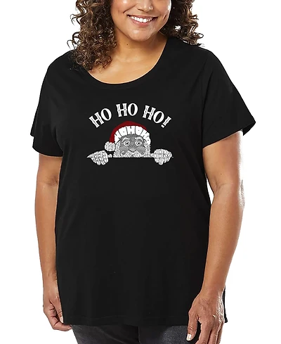 La Pop Art Plus Peeking Santa Word T-Shirt