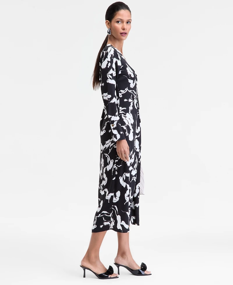 I.n.c. International Concepts Women's Drawstring-Front V-Neck Midi Dress, Macy's Exclusive