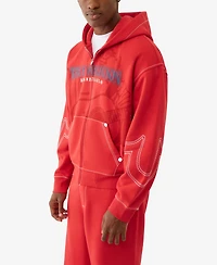 True Religion Men's Cinched Big T Zip Up Hoodie