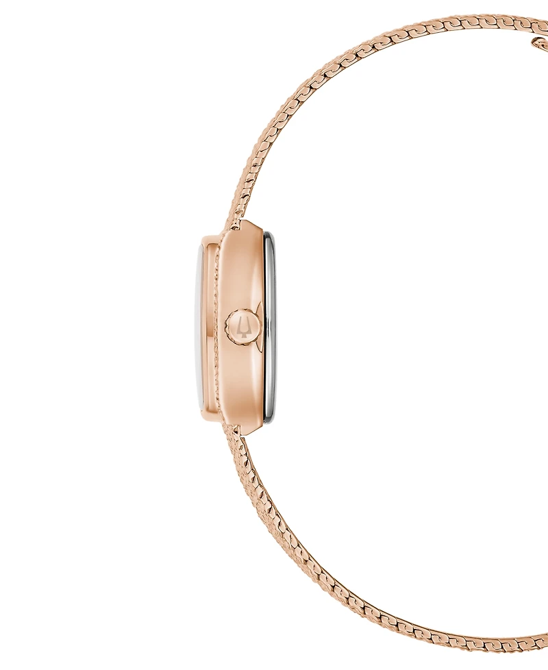 Bulova Women's Goddess of Time Rose Gold-Tone Stainless Steel Bracelet Watch 17mm