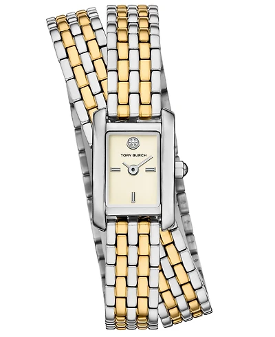 Tory Burch Women's The Eleanor Two-Tone Stainless Steel Double Wrap Bracelet Watch 20mm