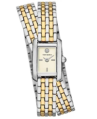 Tory Burch Women's The Eleanor Two-Tone Stainless Steel Double Wrap Bracelet Watch 20mm