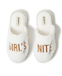 Dearfoams Women's Bridal Celebration Fuzzy Scuff House Slipper
