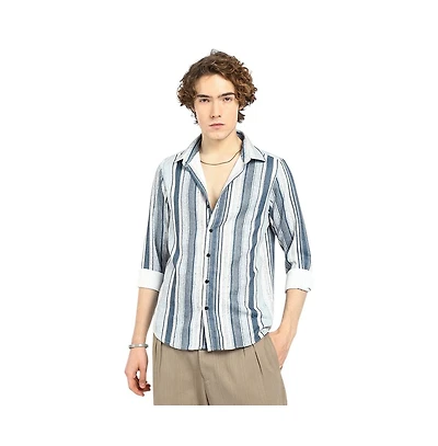 Campus Sutra Men's Multitrack-Striped Shirt