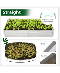 Gymax 6 x 3 x 1FT Galvanized Raised Garden Bed Heavy-Duty Elevated Rectangle Plant Box