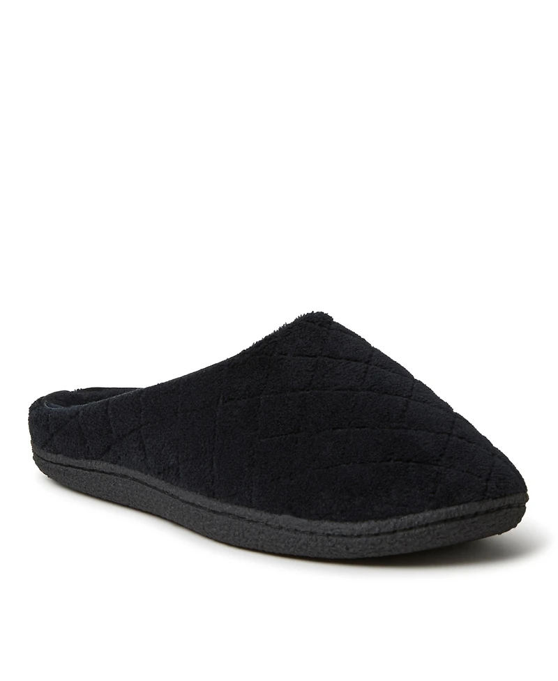 Dearfoams Women's Leslie Quilted Microfiber Terry Memory Foam Clog House Slipper
