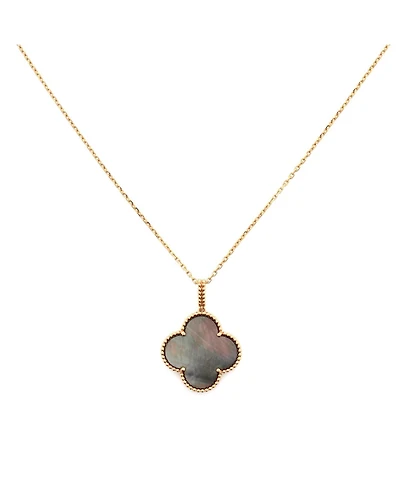 Pre-Owned Van Cleef & Arpels Magic Alhambra Long Necklace 18K Rose Gold and Grey Mother of Pearl