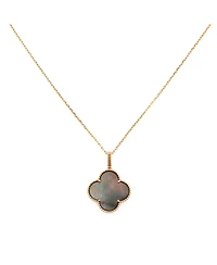 Pre-Owned Van Cleef & Arpels Magic Alhambra Long Necklace 18K Rose Gold and Grey Mother of Pearl