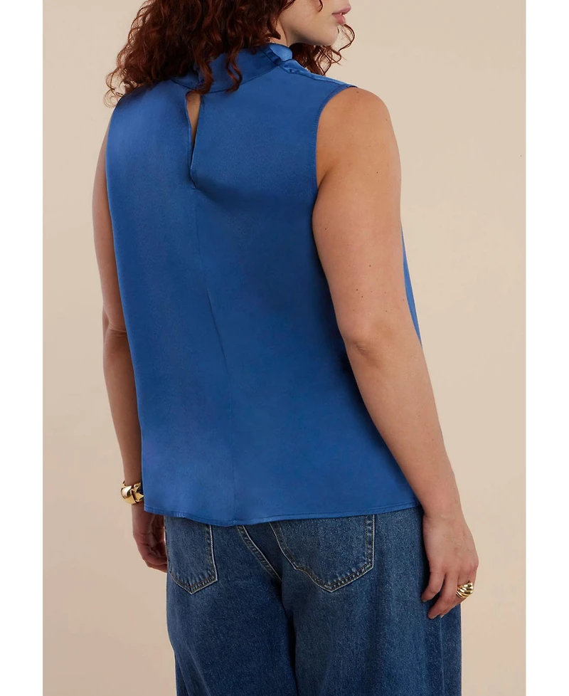 Eloquii Women's Asym Draped Top