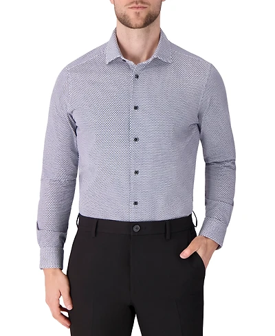 Victor Emmanuel Men's Geometric Print Long-Sleeve Dress Shirt