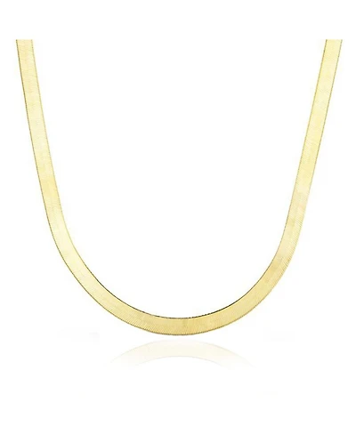 The Lovery Large Herringbone Necklace 14K Yellow Gold - 5 millimimeters - 20 inches