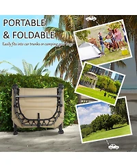Camping Cot for Adults, Folding Bed with Soft Padded Cushions & Headrest, 180° Adjustable Reclining Lounger, Heavy Duty and Portable with a 400 l