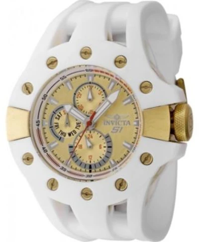 Invicta Mens 48127 S1 Rally Quartz Chronograph Silver Red Gold Dial Watch