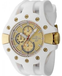 Invicta Mens 48127 S1 Rally Quartz Chronograph Silver Red Gold Dial Watch