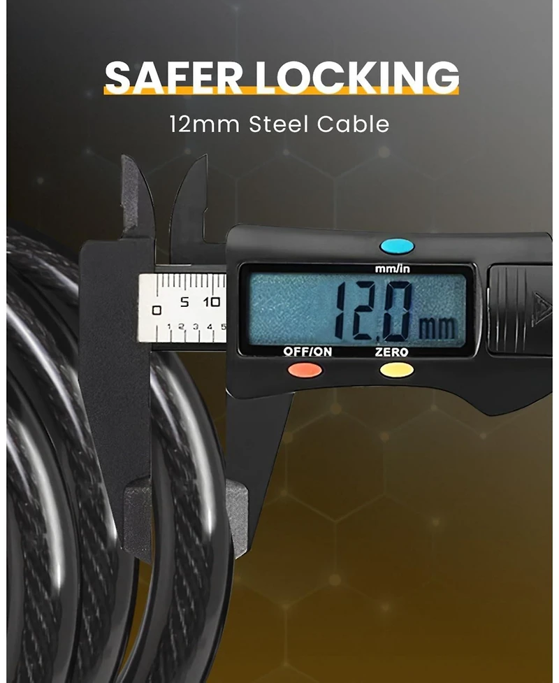 Urbanmax Bike Lock Cable with Combination, High Security Anti-Theft Lock for Bikes and Scooters