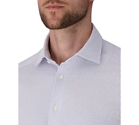 Victor Emmanuel Men's Geometric Print Spread Collar Dress Shirt