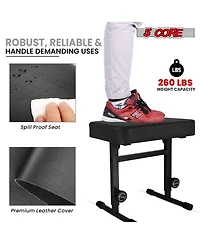5 Core Keyboard Bench 3" Padded Cushioned Piano Stool Height Adjustable Guitar Seat Folding Portable