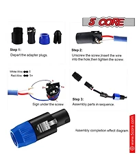 5Core Speakon Adapter High Quality Audio Jack Male Audio Pin Speaker Adapter Connector